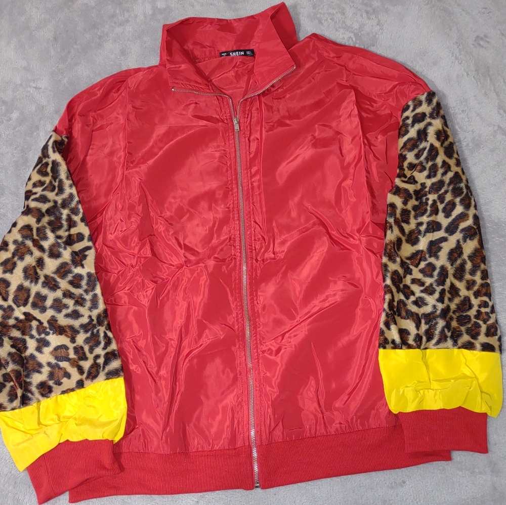 Shein Leopard Sleeve Jacket